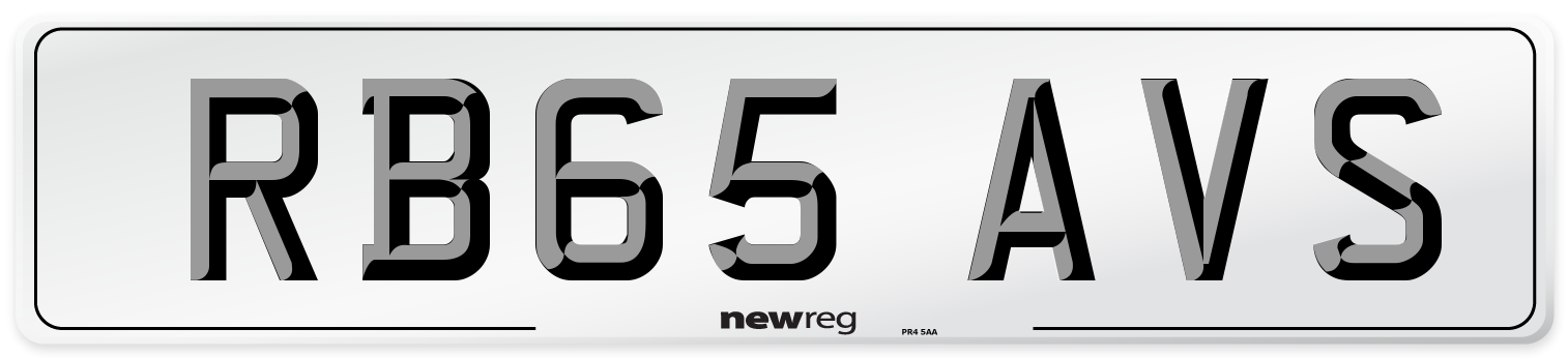RB65 AVS Number Plate from New Reg